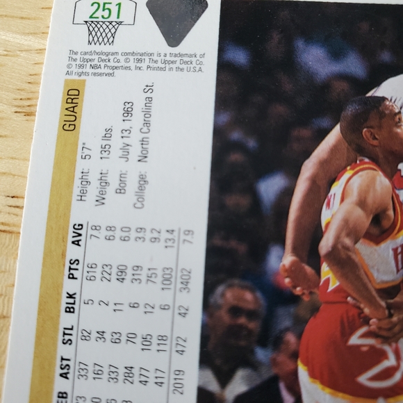 Spud Web Atlanta Hawks Basketball Card 251 NBA - Picture 9 of 11